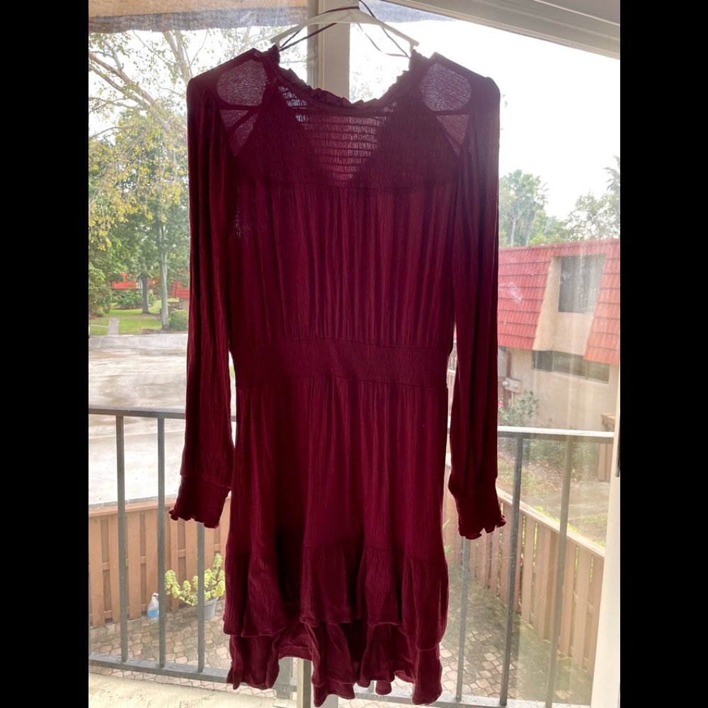Maroon Long sleeve dress -Beautiful for any Occasion.